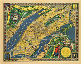 RUSSELL PATTERSON (1893-1977) A Map of New York. 1939.                                                                                           